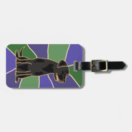 Schwarze Labrador retriever-Kunst Gepäckanhänger