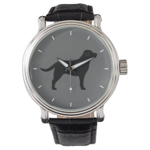 Schwarze Labrador Retriever Silhouette Armbanduhr