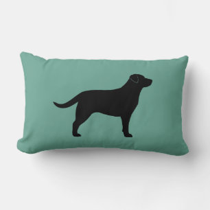 Schwarze Labrador Retriever Silhouette dekorativ Lendenkissen