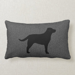 Schwarze Labrador-Retriever-Silhouette dekorativ Lendenkissen