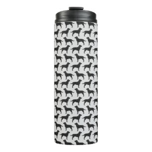 Schwarze Labrador Retriever Silhouetten Muster Thermosbecher