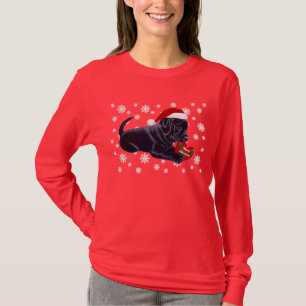 Schwarze Labrador retriever-Weihnachtsschneeflocke T-Shirt