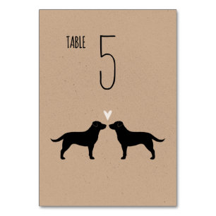 Schwarze Labrador Retrievers Hunde Hochzeitsempfan Tischnummer