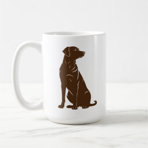 Schwarze Labrador-Silhouette-Illustration Kaffeetasse
