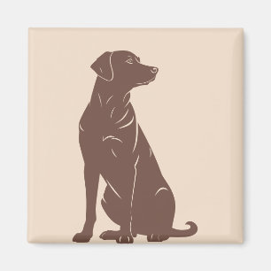 Schwarze Labrador-Silhouette-Illustration Magnet