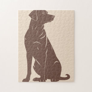 Schwarze Labrador-Silhouette Illustration Puzzle