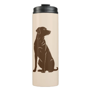 Schwarze Labrador-Silhouette-Illustration Yoga Mat Thermosbecher