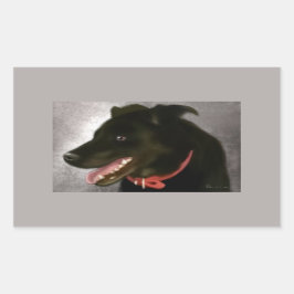 Schwarze Labrador-Sticker Rechteckiger Aufkleber