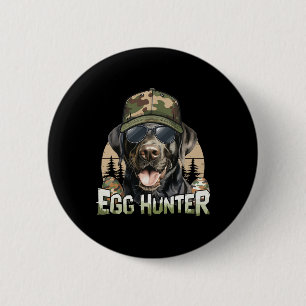 Schwarze Labrador-Tarnkappe Ei Jäger Vintage Oster Button