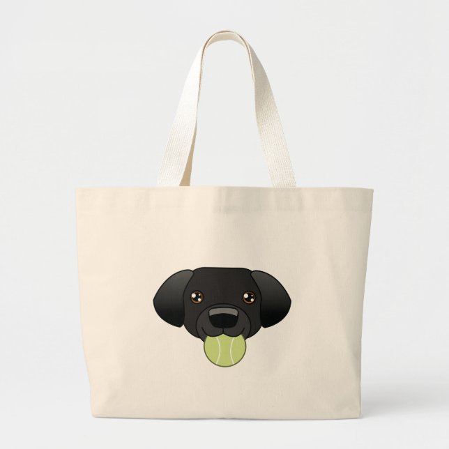 Schwarze Labrador-Tasche Jumbo Stoffbeutel (Vorne)