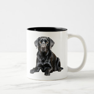 Schwarze Labrador-Tasse Zweifarbige Tasse