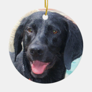 Schwarze Labrador-Verzierung Keramik Ornament
