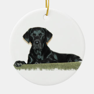 Schwarze Labrador-Verzierung Keramikornament