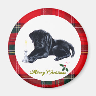 Schwarze Labrador-Welpen-Weihnachtsmagneten Magnet