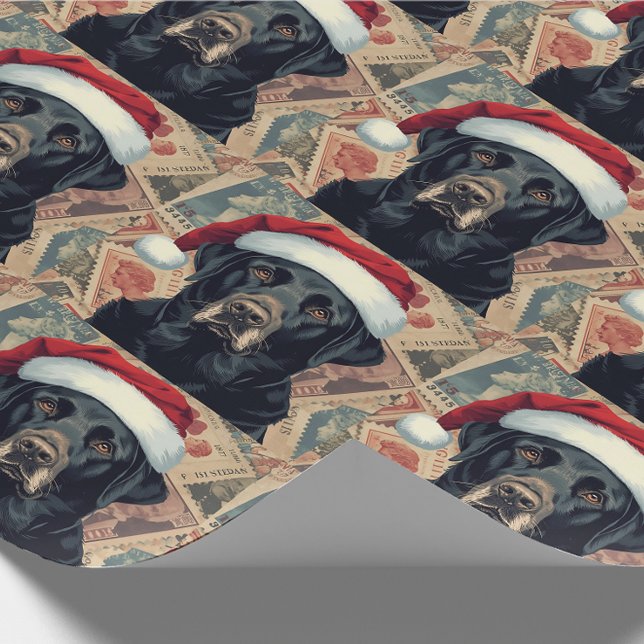 Schwarze Labradormaus Weihnachtsgeschenkverpackung Geschenkpapier (Von Creator hochgeladen)