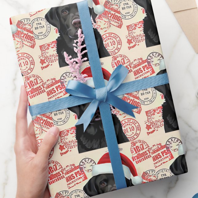 Schwarze Labradormaus Weihnachtsgeschenkverpackung Geschenkpapier (Von Creator hochgeladen)