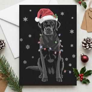 Schwarze Labradormütze Weihnachtsmann Hut Weihnach Feiertagskarte