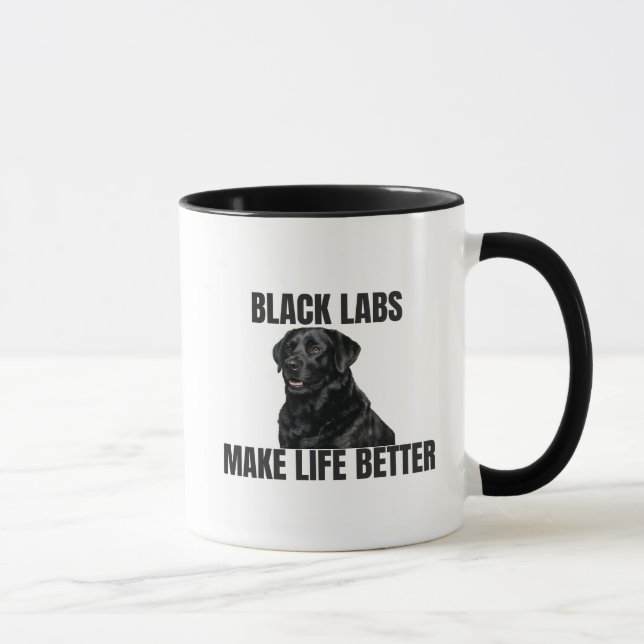 Schwarze Labradors machen das Leben besser – Kaffe Tasse (Rechts)