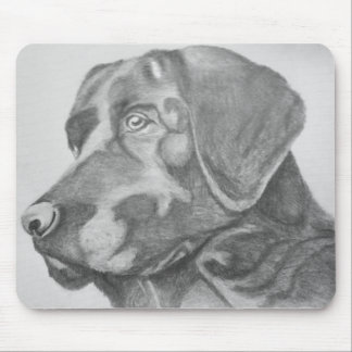 Schwarze Labradorskizze-Mausunterlage Mousepad