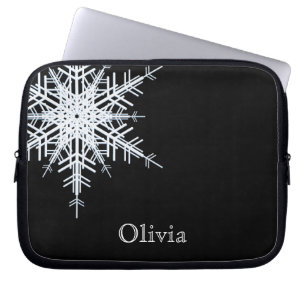 Schwarze Laptop-Hülle Snowy Laptopschutzhülle