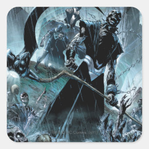 Schwarze Laternen-Korps-Platte Quadratischer Aufkleber