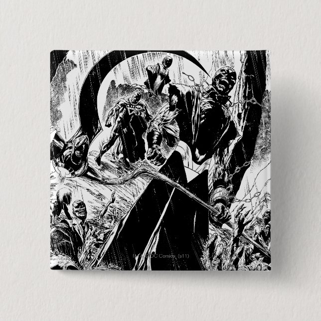 Schwarze Laternen-Korps-Platte - Schwarzweiss Button (Vorderseite)