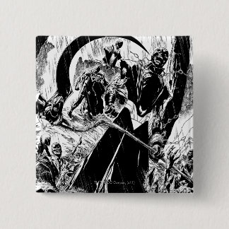 Schwarze Laternen-Korps-Platte - Schwarzweiss Button