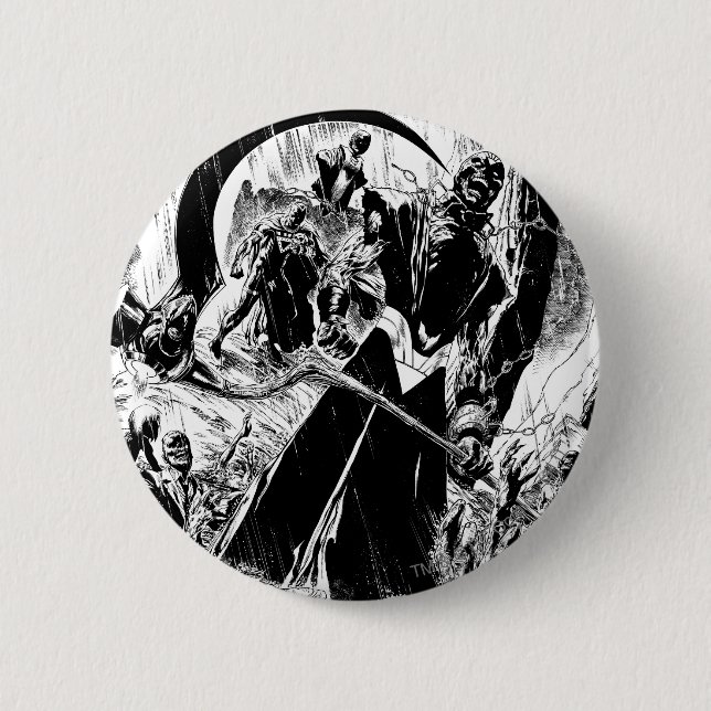 Schwarze Laternen-Korps-Platte - Schwarzweiss Button (Vorderseite)