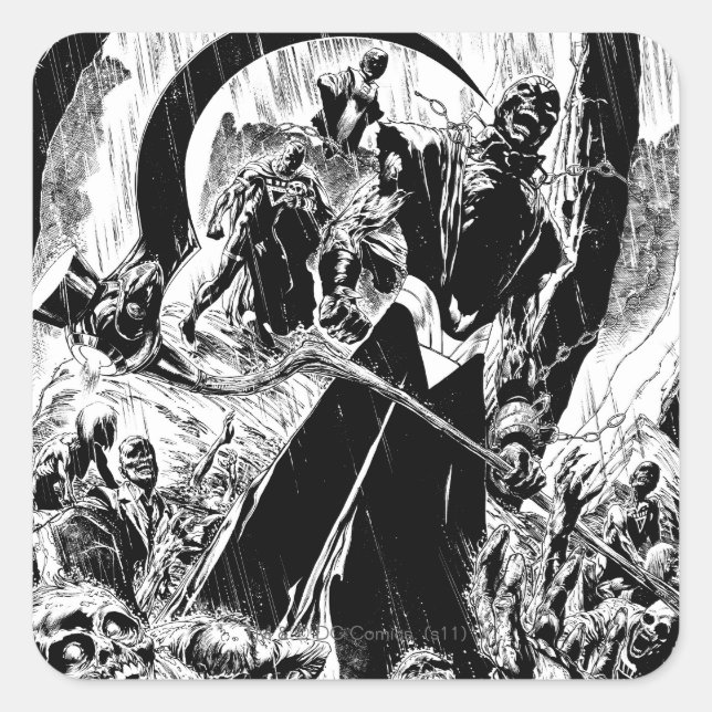 Schwarze Laternenkorps - Schwarzweiß Quadratischer Aufkleber (Vorderseite)