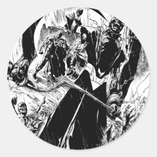 Schwarze Laternenkorps - Schwarzweiß Runder Aufkleber