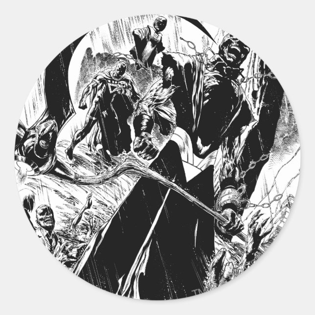 Schwarze Laternenkorps - Schwarzweiß Runder Aufkleber (Vorderseite)