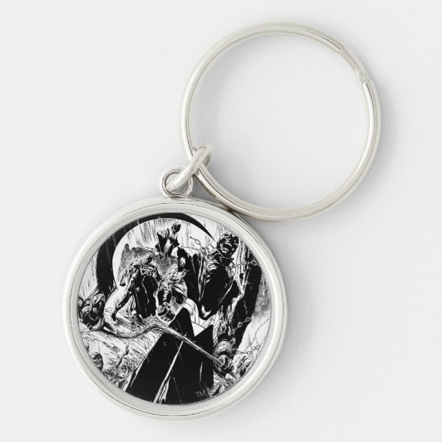 Schwarze Laternenkorps - Schwarzweiß Schlüsselanhänger (Vorne)