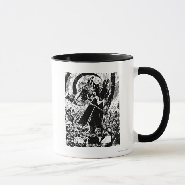 Schwarze Laternenkorps - Schwarzweiß Tasse (Rechts)