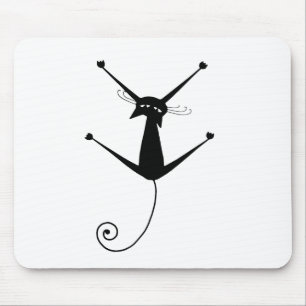 Schwarze launische Miezekatze 10 Mousepad