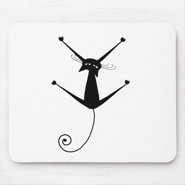 Schwarze launische Miezekatze 10 Mousepad (Vorne)
