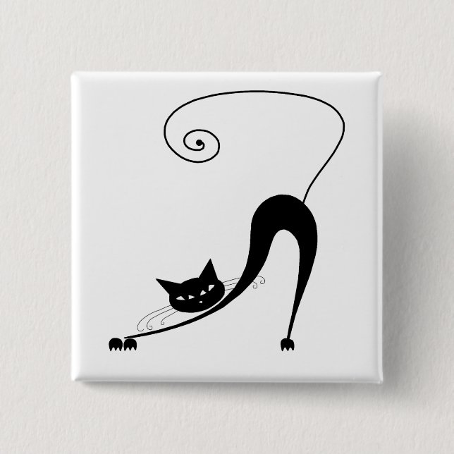 Schwarze launische Miezekatze 2 Button (Vorderseite)
