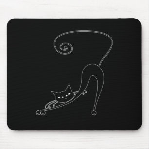 Schwarze launische Miezekatze 2 Mousepad