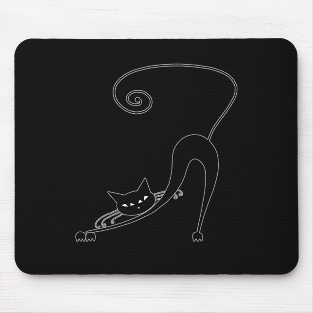 Schwarze launische Miezekatze 2 Mousepad (Vorne)