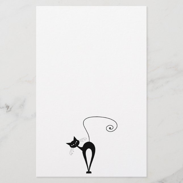 Schwarze launische Miezekatze 3 Briefpapier (Vorderseite)