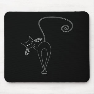 Schwarze launische Miezekatze 3 Mousepad