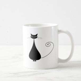 Schwarze launische Miezekatze 4 Tasse