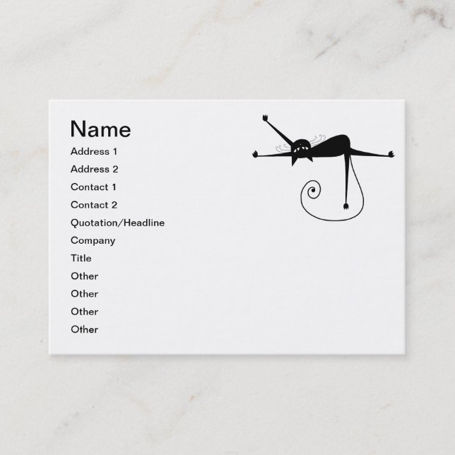 Schwarze launische Miezekatze 7 Visitenkarte (Vorderseite)