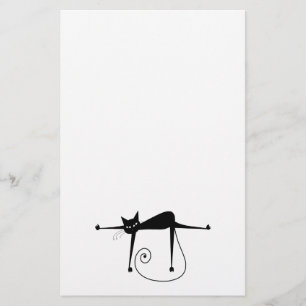 Schwarze launische Miezekatze 8 Briefpapier