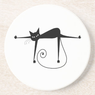 Schwarze launische Miezekatze 8 Getränkeuntersetzer