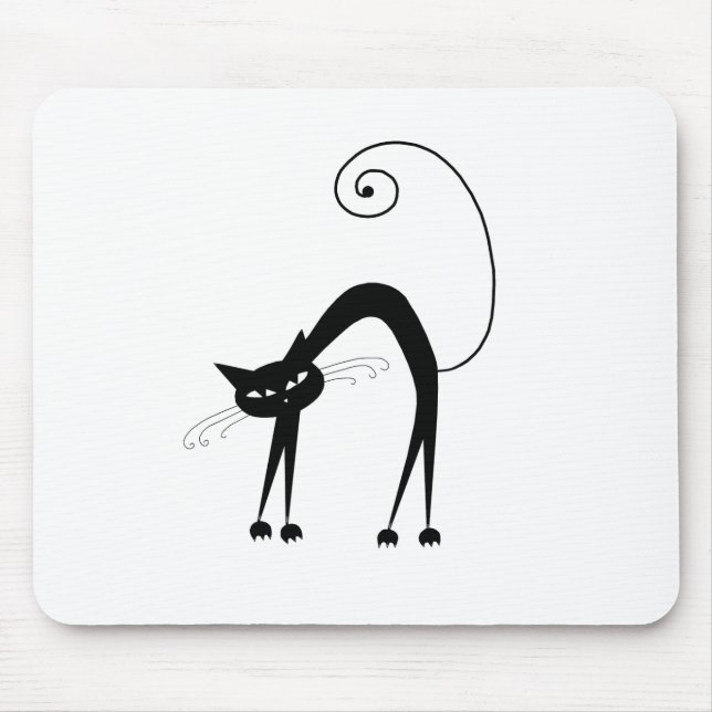 Schwarze launische Miezekatze 9 Mousepad (Vorne)