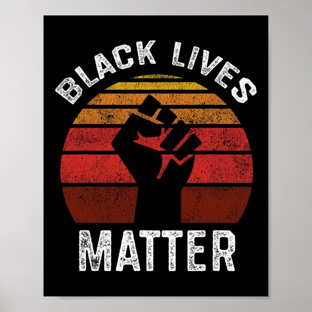 Schwarze Leben Problem Blm Retro Männer Frauen Kin Poster (Vorne)