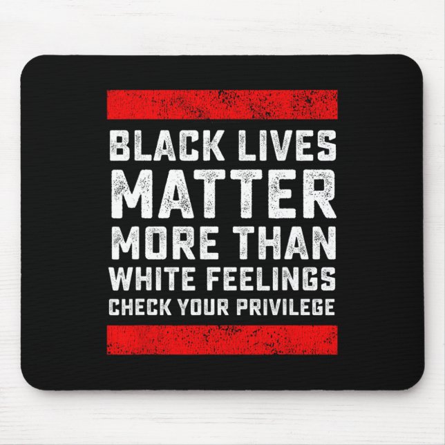 Schwarze Leben Problem mehr als weiße Gefühle Karo Mousepad (Vorne)