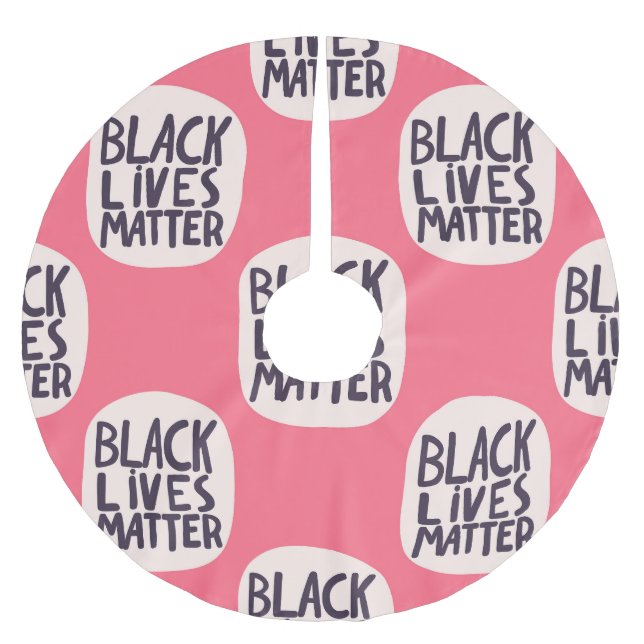 Schwarze Leben sind wichtig, kalligraphisches Must Polyester Weihnachtsbaumdecke (Vorderseite)