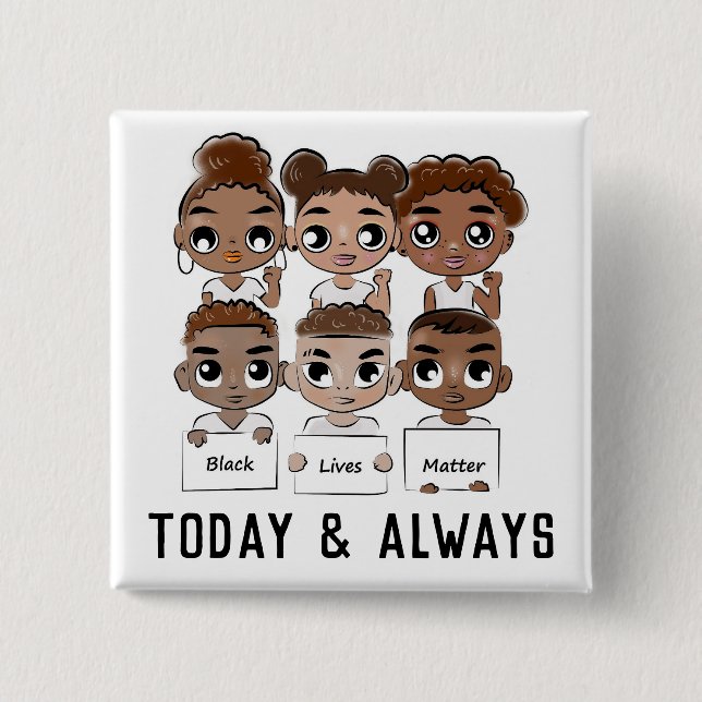 Schwarze Leben zählt heute und immer Button (Vorderseite)
