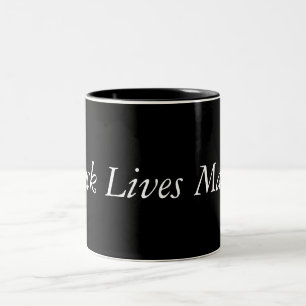 Schwarze Lebenangelegenheitskaffee-Tasse Zweifarbige Tasse